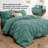 Bedsure Cal King Burgundy Pintuck Bed-in-a-Bag - Grayish Green Pinch Pleat Comforter Set with Sheets, Pillowcases & Shams (Set of 7)-105523200-105523224