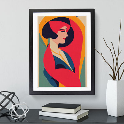 XV1022-5306X Woman Art Deco Style No.6 - Single Picture Frame Print