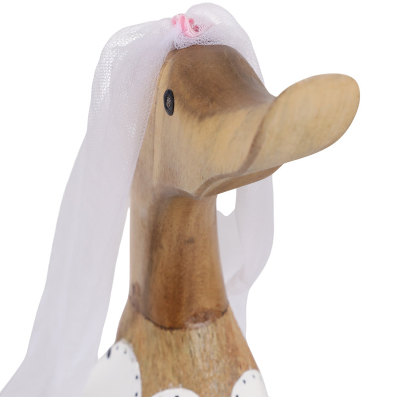 Sculpture de canard de mariage en bois