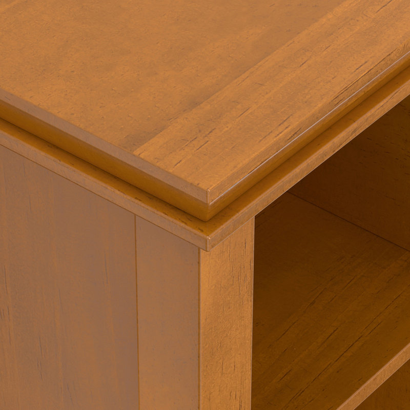 Artisan 48"H Solid Wood Transitional 12-Cube Bookcase with Fixed Shelves and Tapered Legs, Honey Brown
