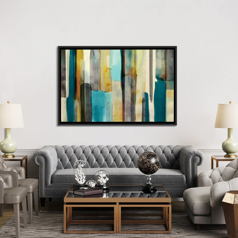 « tissé », reproduction sur toile, H 18 po x l 26 po x P 1,5 po, Toile avec cadre noir, Pas de tapis