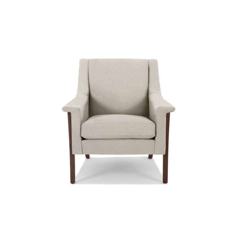 Arlo Armchair, Walnut, White Heron Polyester