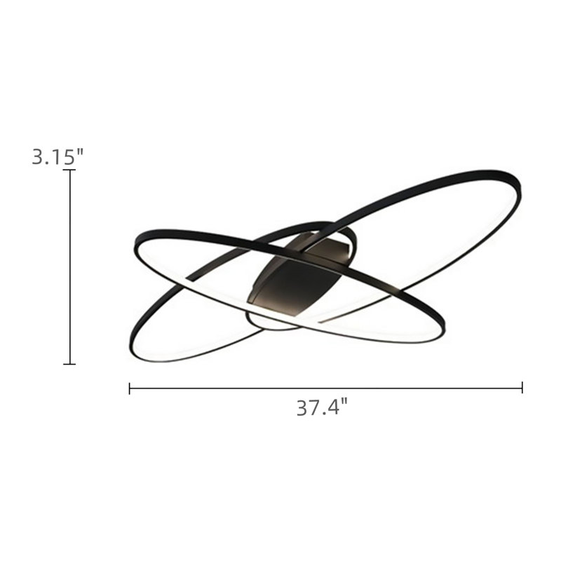 Plafonnier encastré à DEL unique et audacieux 37,4 po Maere