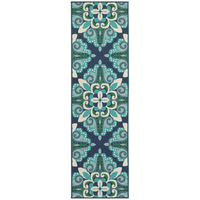 Deltana Floral Machine Woven Indoor / Outdoor Rug