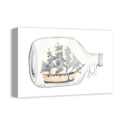 Bateau dans une bouteille sur toile
