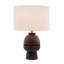 Lampe de table en bois teck empilé