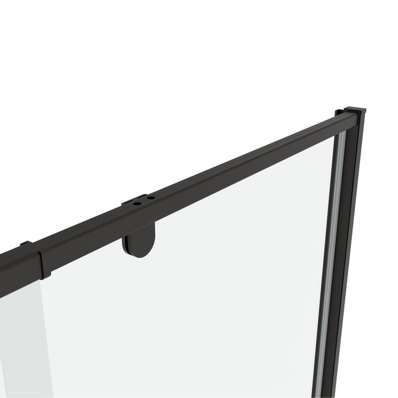 32-36" W X 72" H Piovt Swing Glass Shower Door,Pivot Frame Sliding Shower Door With 1/4"(6Mm) Clear SGCC Tempered Glass,Matte Black Finish Shower Doors,Reversible Installation