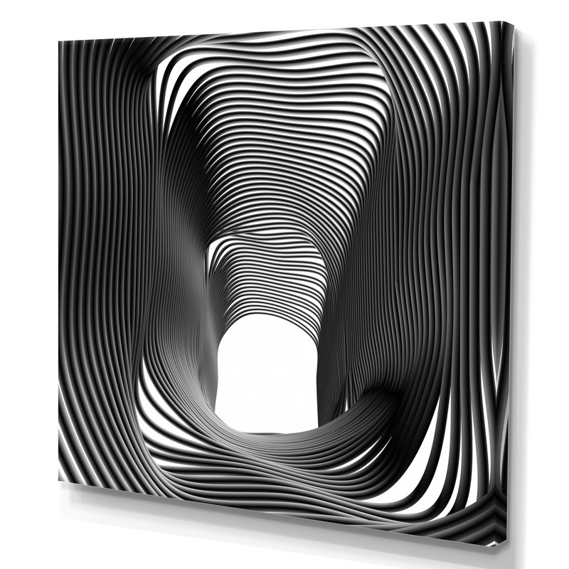 Fractal Abstract Tunnel II - Décoration murale moderne et contemporaine en toile, H 36 po x l 36 po x P 1,5 po, Toile tendue
