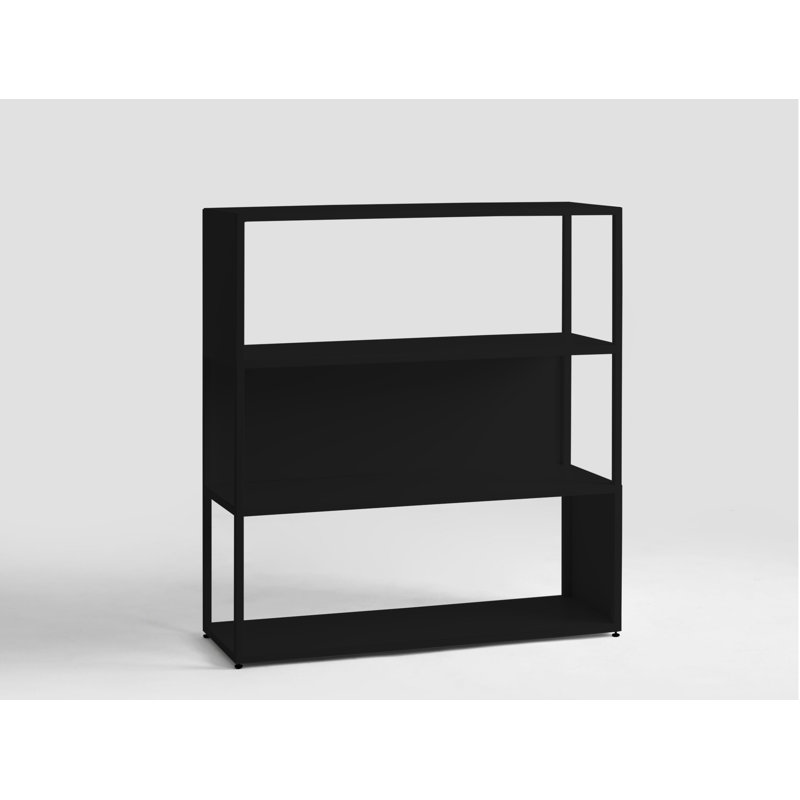 Rayne 110cm H Steel Geometric Bookcase, Black, H110 x W100 x D35cm