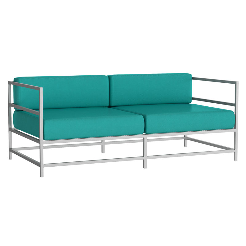 Delano Outdoor 2 - Seat Loveseat, Kessler Silver, Canvas Aruba Sunbrella® Canvas