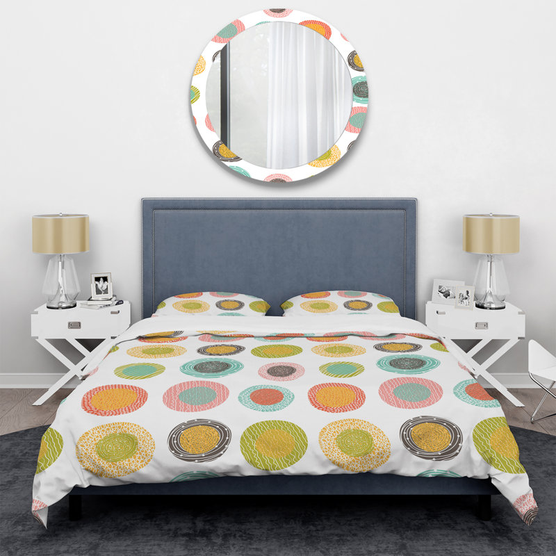 Ensemble de housse de couette en microfibre blanc / menthe / rouge 3 pièces, Housse de couette pour très grand lit et 2 très