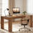 63-Inch Rectangular Solid Wood Executive Desk, Farmhouse Home Office Desk, Writing Study Table Workstation