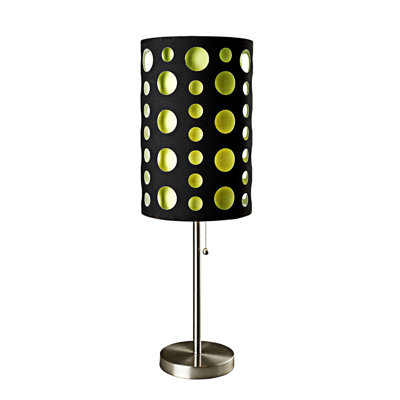 Retro Metal Table Lamp With Dual-Layer Shade And Chrome Finish