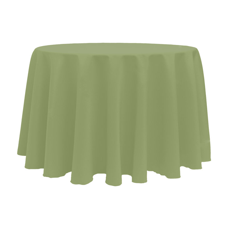 10 Pack Round Polyester Linen Tablecloth, 114" x 114", Army Green