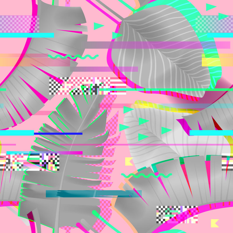 Glitch Effect Illustration - Wrapped Canvas Print, 30cm H x 30cm W x 3.8cm D