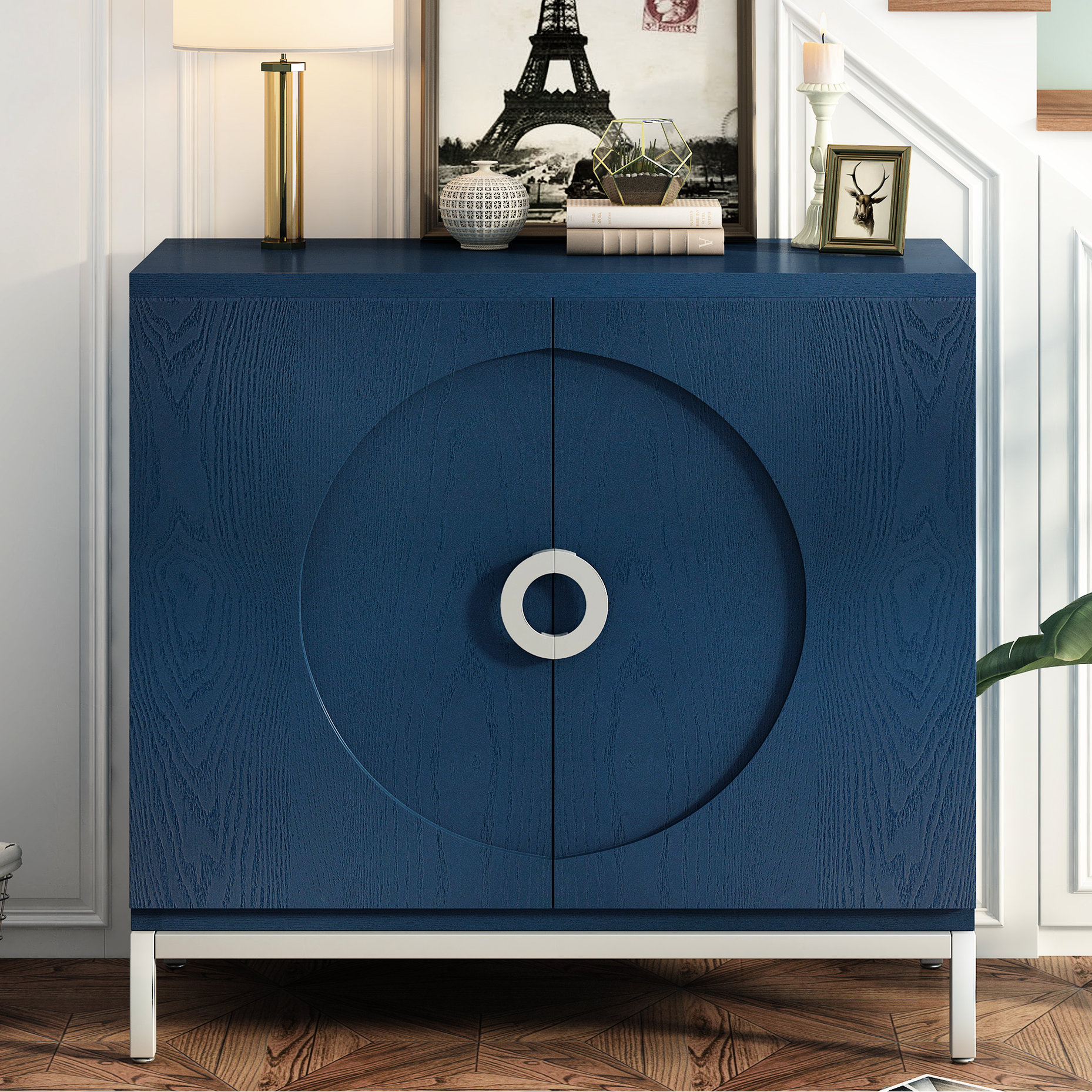George Oliver Storage Sideboard. & Metal. Built-in Adjustable Shelves ...