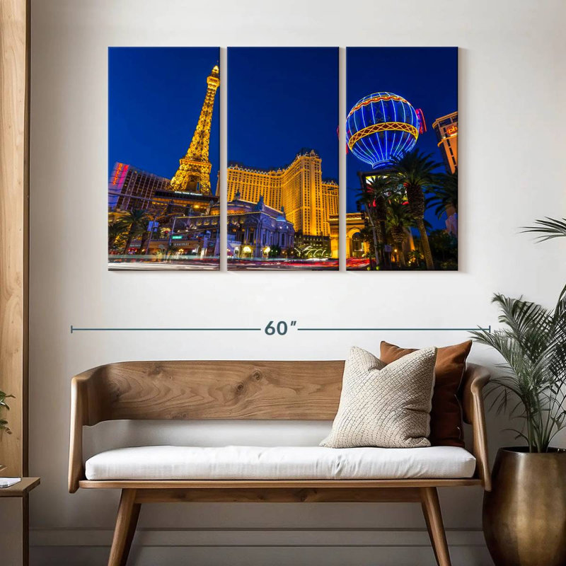 Sebbie Las Vegas Paris lumières, H 32 po x l 50 po