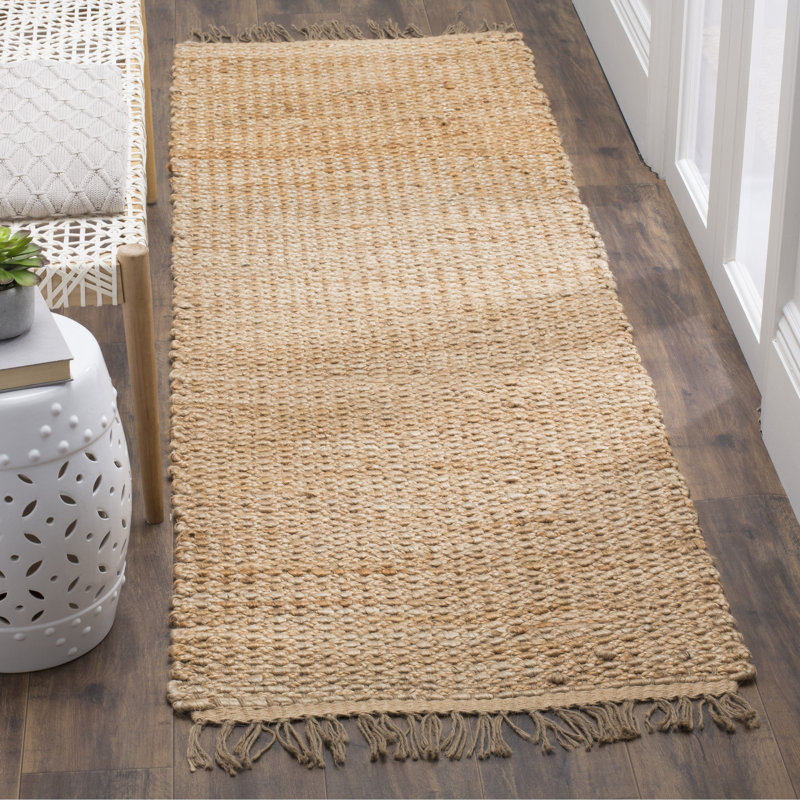 Uma Natural Fiber Hand Woven Jute Solid Color Rug, Runner 2'6" x 8'