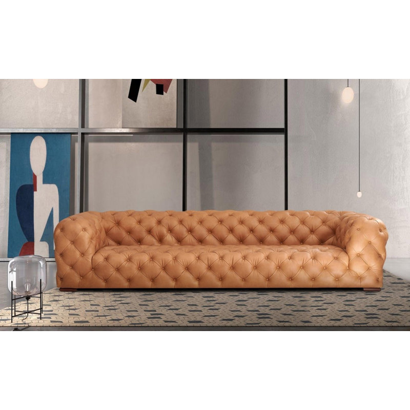Checa 126.8'' Upholstered Sofa, Camel 