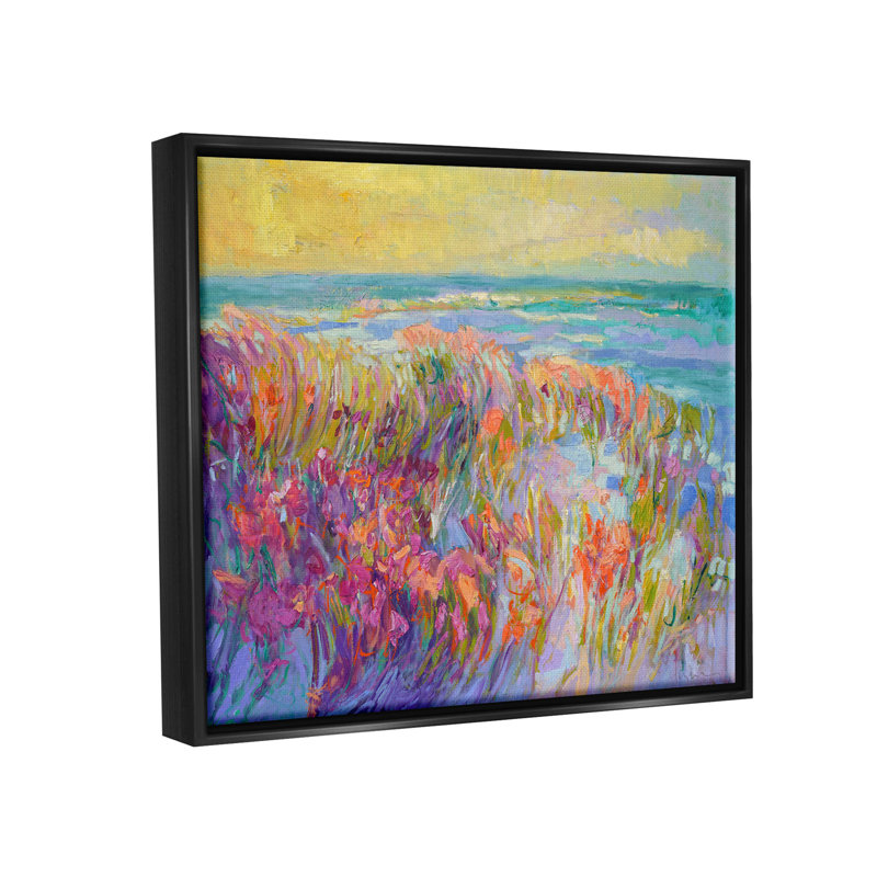 «Modern Seaside Flower Meadow» par Dorothy Fagan - peinture sur toile, H 25 po x l 31 po x P 1,7 po