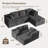 Cloud Modular Sectional Couch with L-Shape Lounge Chair, Deep Seating, No Assembly Required, Living Room and Bedroom Cushioned Sofa-1286188995
