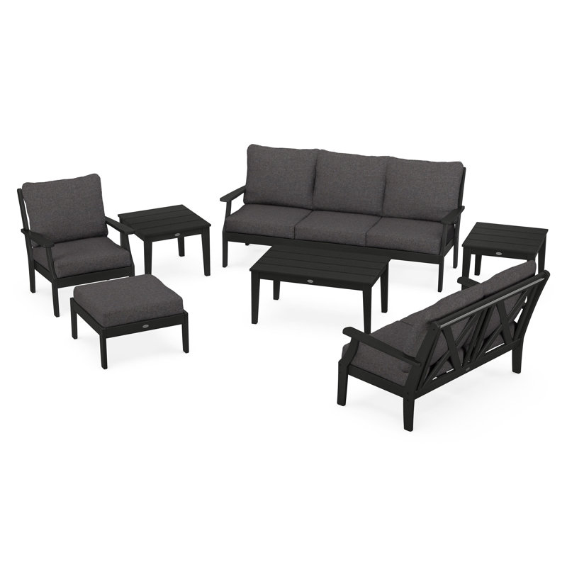 Braxton 7-Piece Deep Seating Set, Black, Ash Charcoal