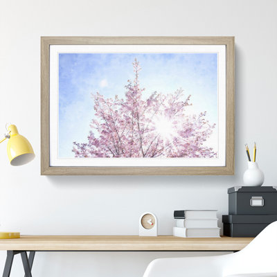 Pink Japanese Cherry Tree in Spring - Picture Frame Graphic Art Print