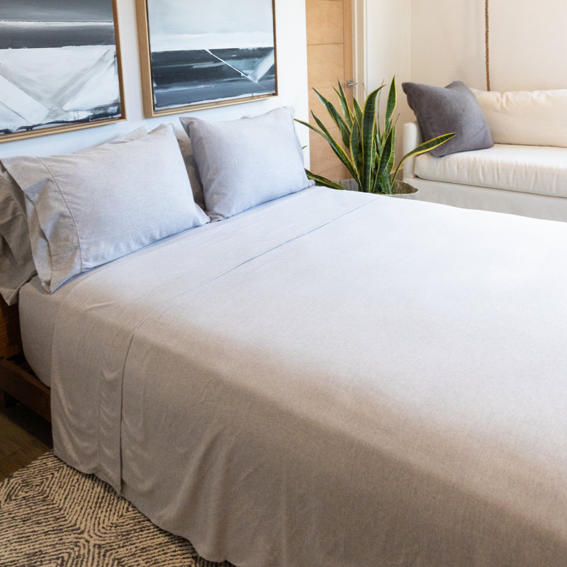Lux Enzyme-Washed Double-Brushed 4pc. Sheet Set, King, Heather Gray