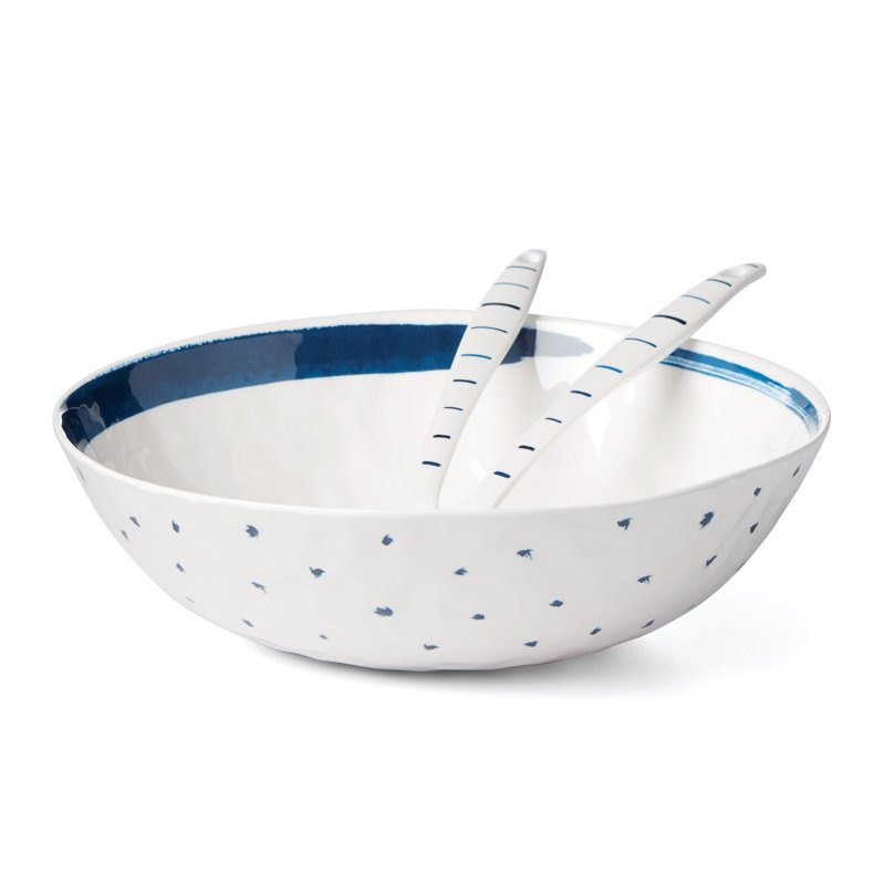 Blue Bay Melamine Salad Bowl with Servers