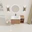 Meuble-lavabo mural 40 po avec lavabo en céramique blanche et tablettes de rangement et 1 porte à fermeture en douceur