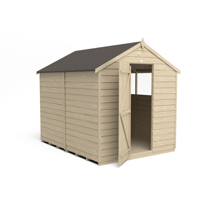 Overlap Pressure Treated 8X6 Apex Shed in , Natural Timber, Yes