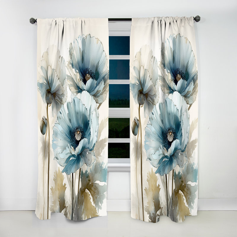 Halcombe Radiance Rappel Poppy I - Rideau Poppy - Velours obscurcissant - 1 panneau, L 52 po x L 63 po