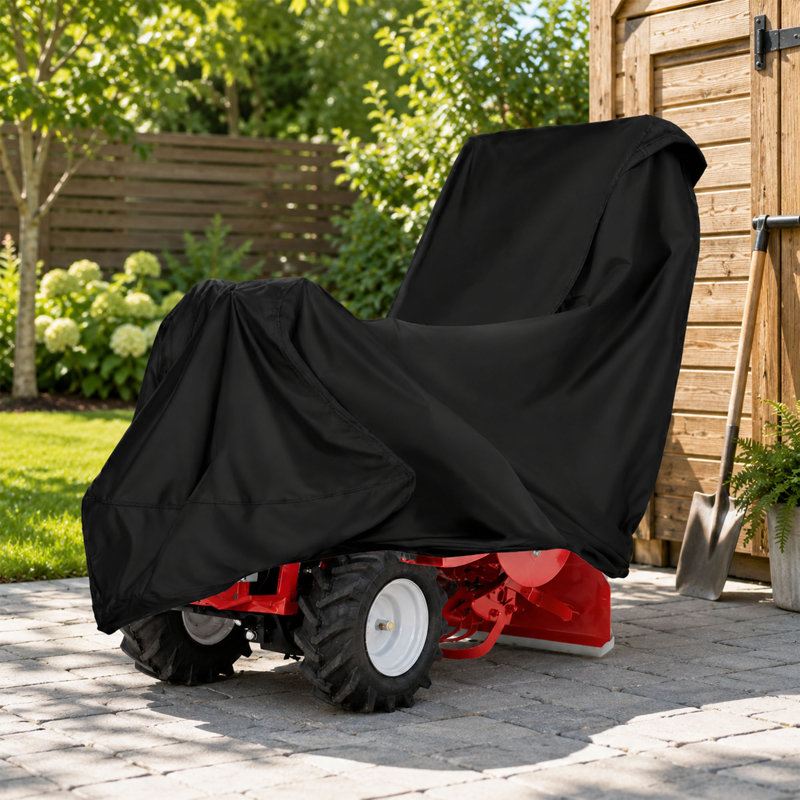 Rototiller Cover, Waterproof Rear Tine Tiller Storage Cover with Secure Fit Design