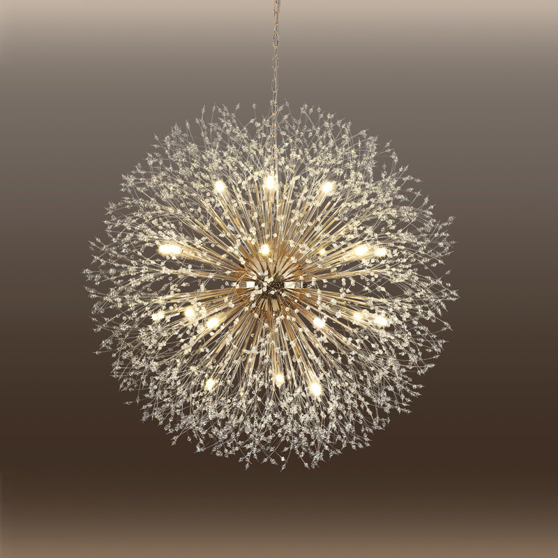 Lakeyah Dimmable Sputnik Sphere Chandelier, Gold, 100.1cm H x 100.1cm W x 100.1cm D