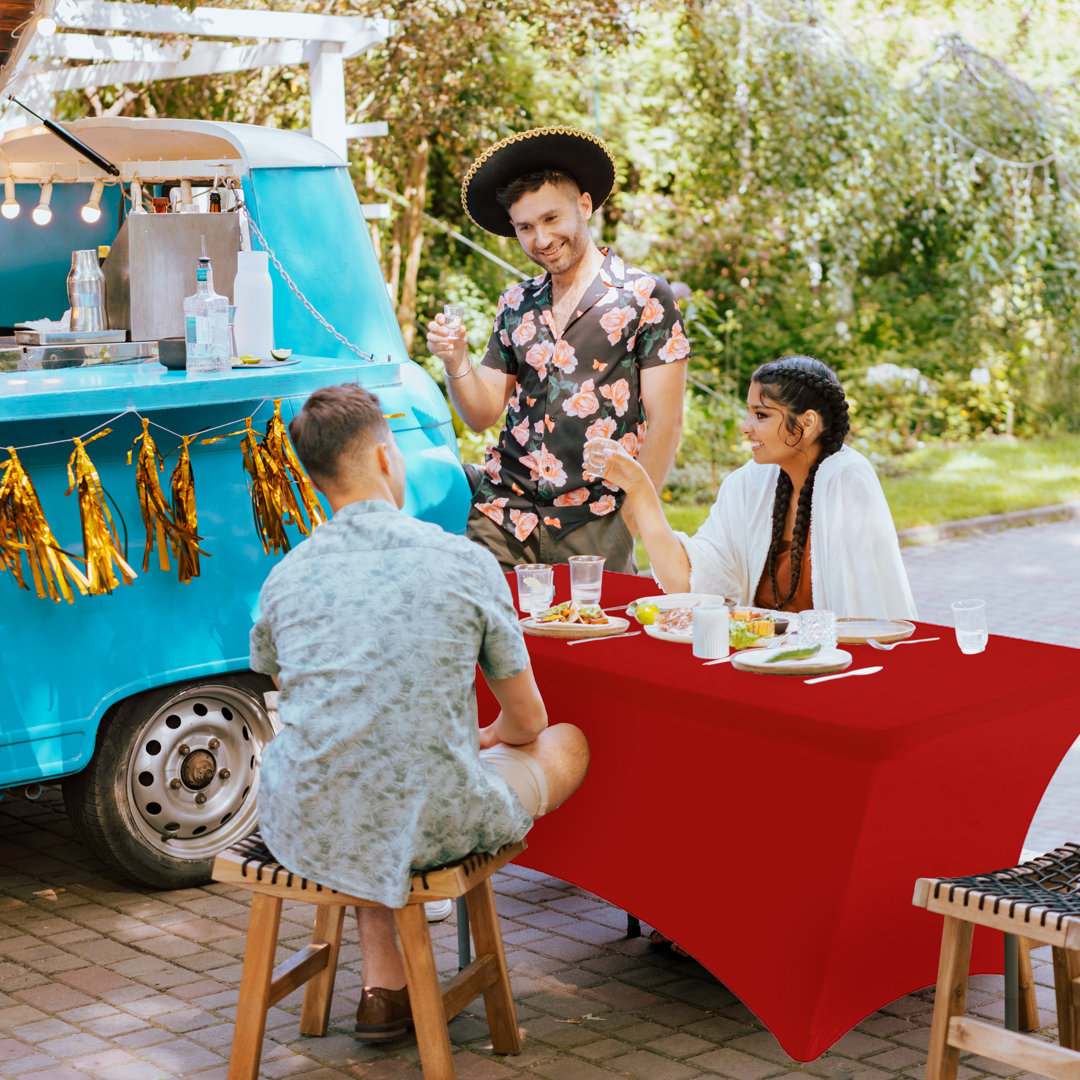 Kinta Polyester Tablecloth Stretch Spandex Table Cover, Open Back Eider & Ivory™ 