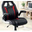 Chaise de bureau moderne et rembourrée à hauteur réglable pneumatique et pieds à roulettes