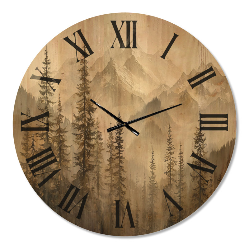 Horloge murale en bois Alpine Alpine, Oversized