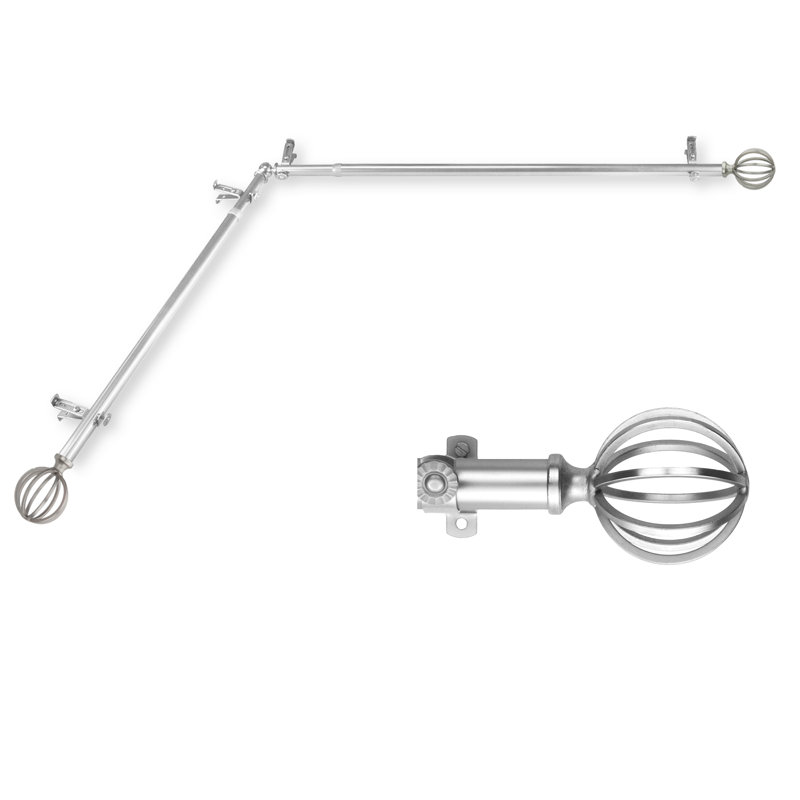 Tringle à rideaux simple réglable 0,75 po Caden, l 48 po à 84 po, Nickel satiné