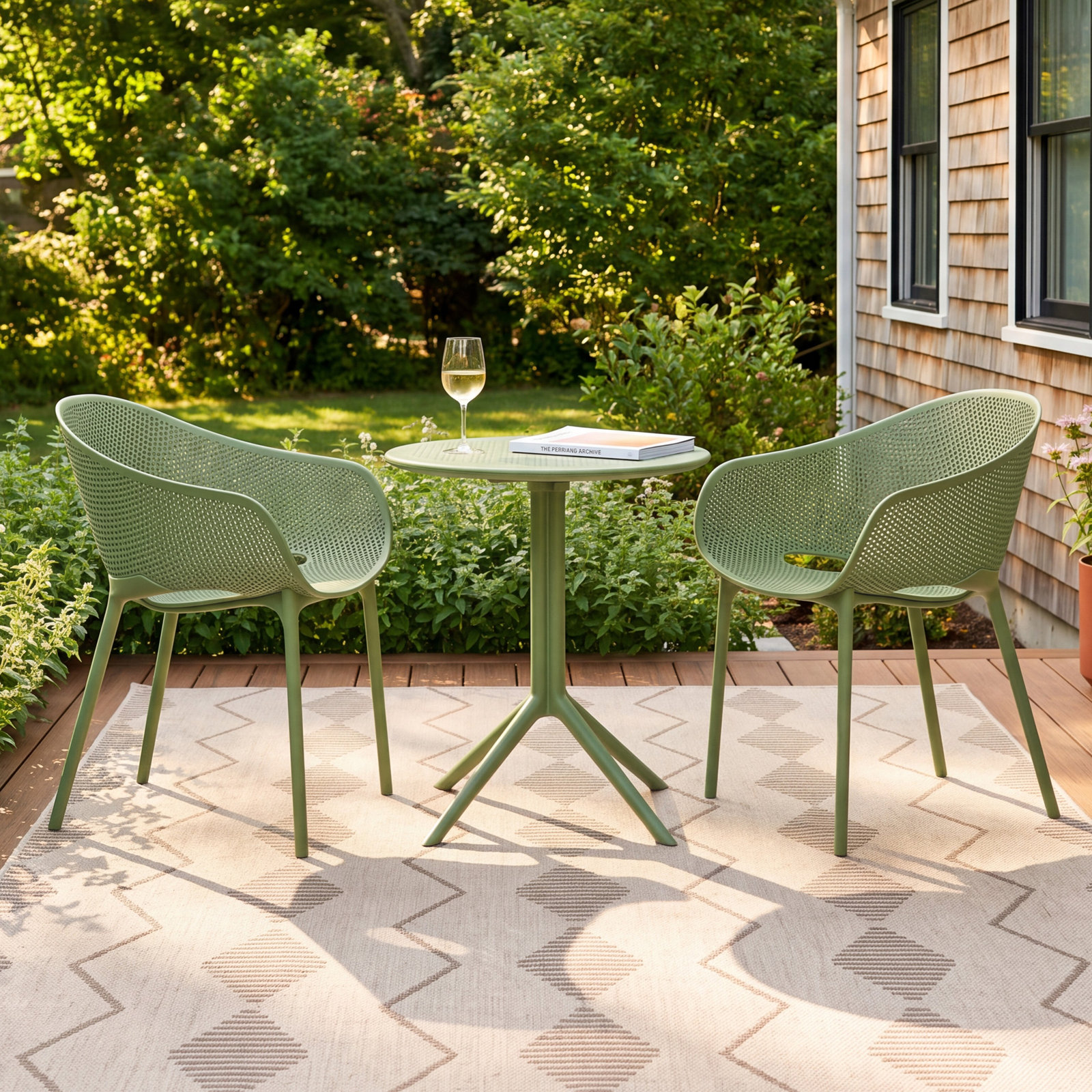 Farrah 24" Patio Bistro Set, Olive Green