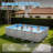 18 Ft. W X 9 Ft. D Grey U-Shaped Frame Pool With Pump