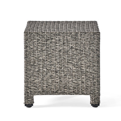 Accent Table - Black Pe & Iron Cube Side Table, 18"X18"X18", Versatile And Assembly- No Assembly