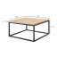 Table basse avec plateau en faux marbre et finition chêne, structure industrielle moderne carrée de 30 pouces