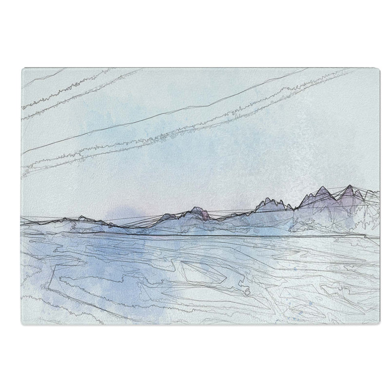 Tempered Glass Mountains in Plose Italy Chopping Board, 39 cm W x 28.5 cm L