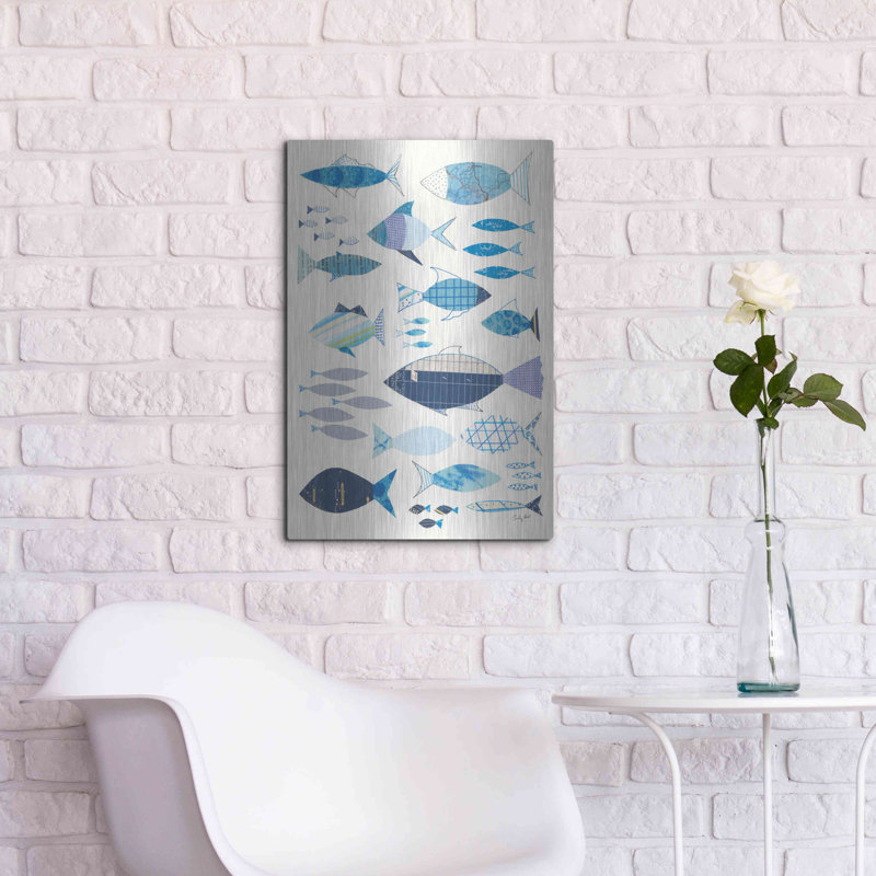Beachcrest Home ™ «Go With the Flow I» par Courtney Prahl, art mural en métal, H 24 po x l 16 po