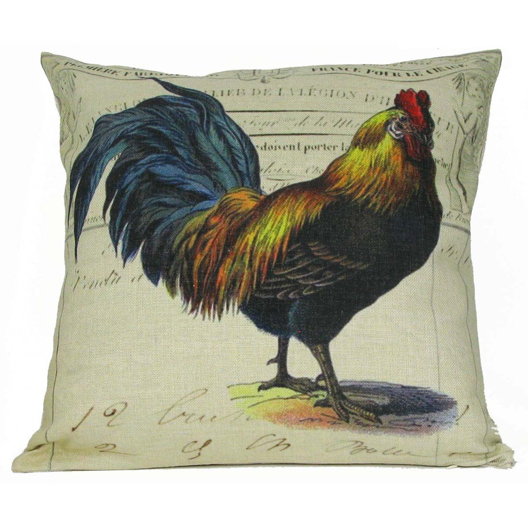 Tail Rooster Throw Pillow Cover Golden Hill Studio