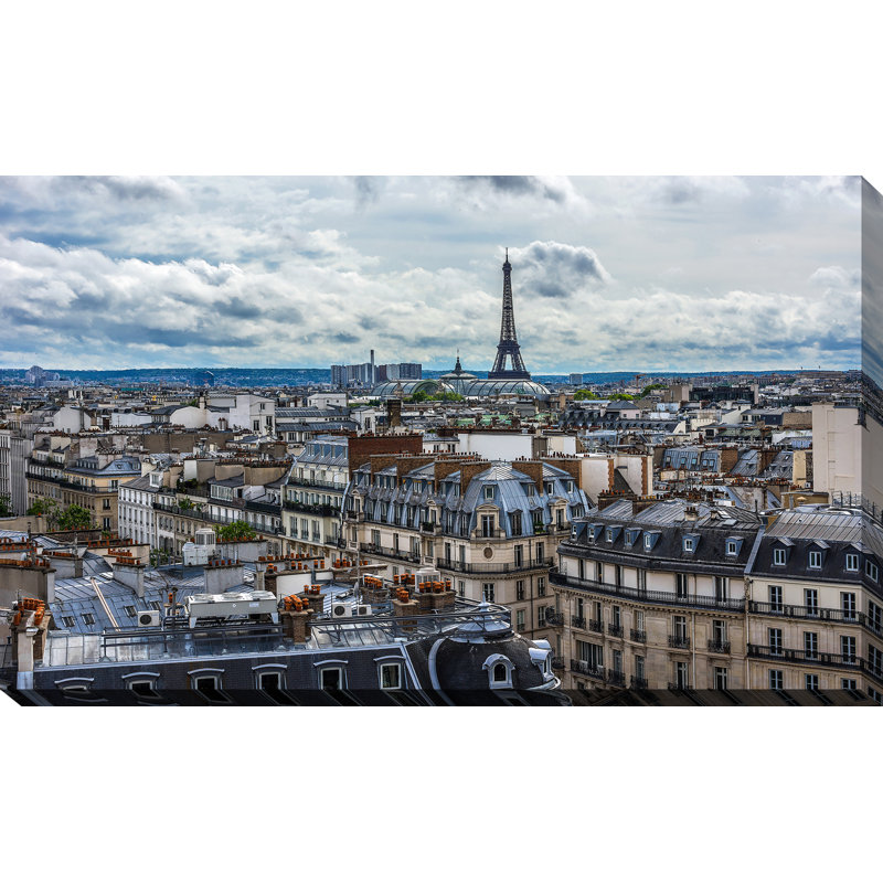 « paris rooftops », reproduction de photo sur toile tendue, H 28 po x l 48 po x P 1,5 po