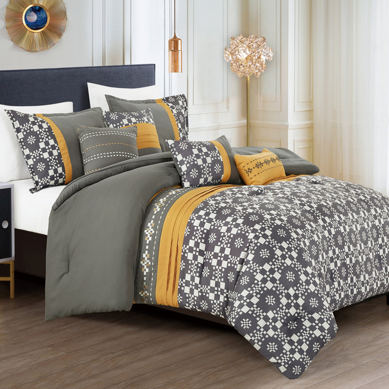 Ensemble d'édredon 7 pièces Kachina Luxury, Édredon de très grande taille et 6 pièces suppl