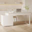 55.12" White Rectangular Manufactured Wood with 5 drawers desk