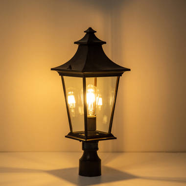 Dimmable Electric Lantern Lamp with Edison Bulb Included Rustic Rust Finish