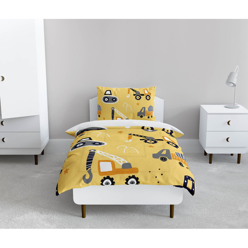 Construck Comforter Set, Yellow Geometric